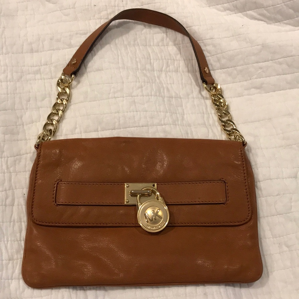Micheal Kors brown leather envelope shoulder bag